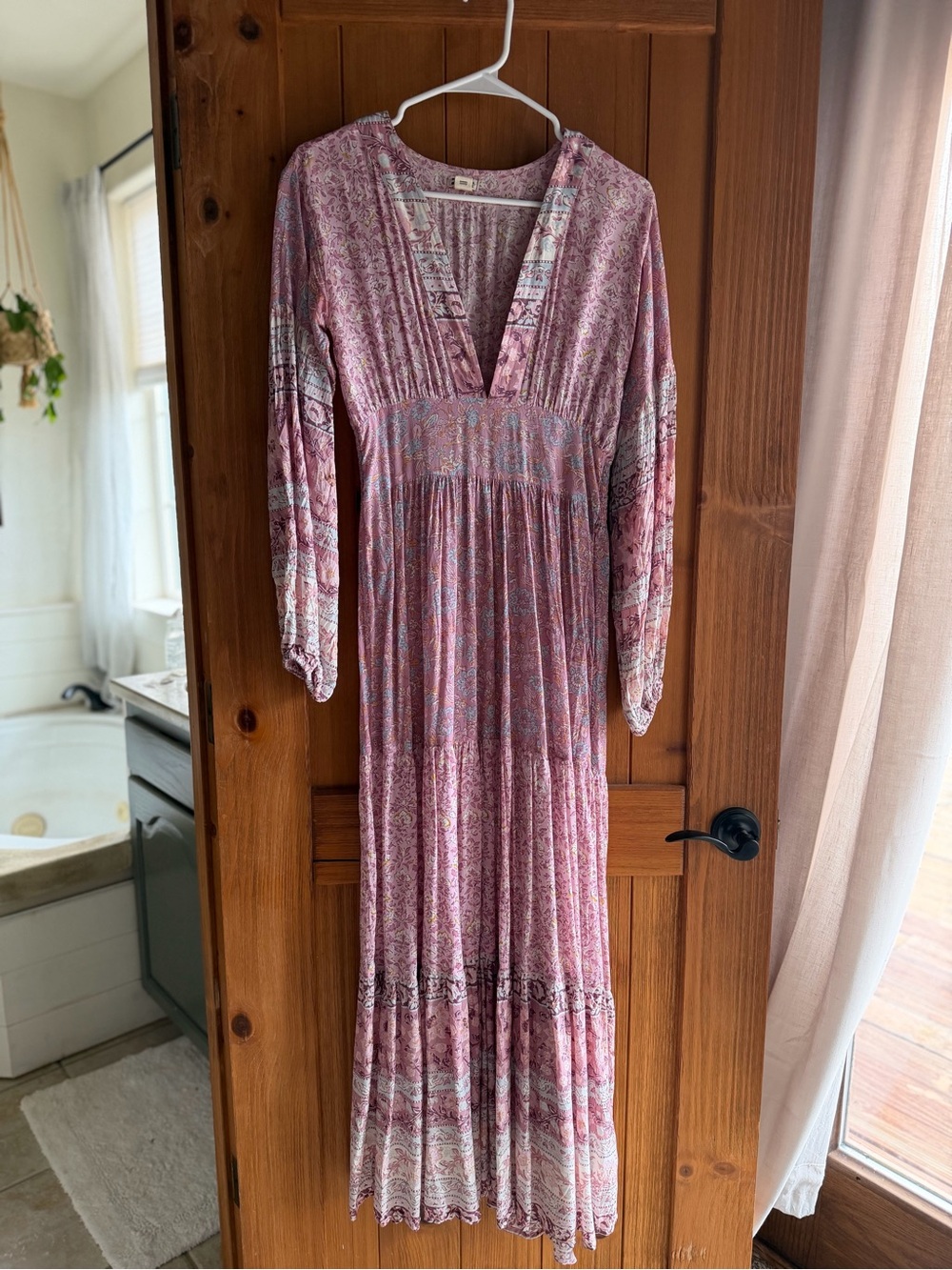 Billabong Pink Floral Long Sleeve Maxi Dress